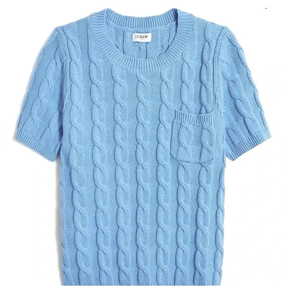 J. Crew Light Blue Cable Knit Sweater - Picture 1 of 8